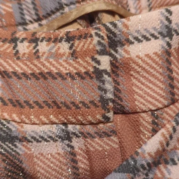 PatBO patchwork plaid wide straight leg English pants fall winter size 0 - Picture 6 of 7